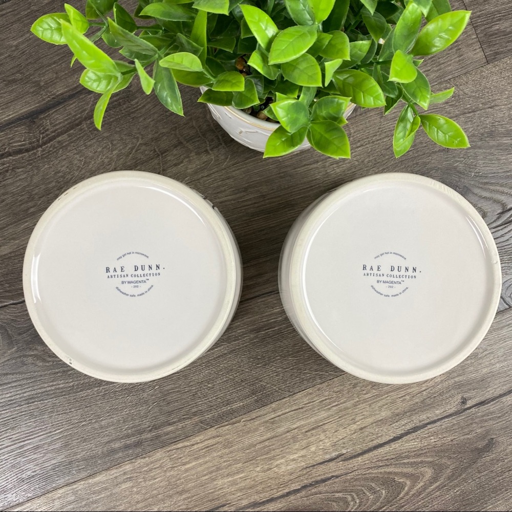 Rae Dunn DRINK UP / EAT UP Dog Bowl Set NWT - Picture 2 of 3